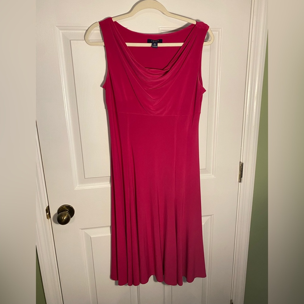 Chaps Fuchsia Sleeveless Maxi Dress